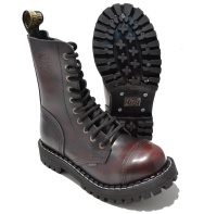 Steel 10 Loch Boots Schnürstiefel Springerstiefel burgundy rub off Steel 10 Loch Boots Schnürstiefel Springerstiefel burgundy rub off