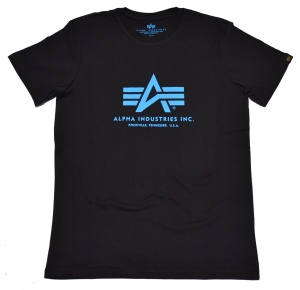 Alpha Industries T-Shirt 100501 schwarz mit blauem Aufdruck