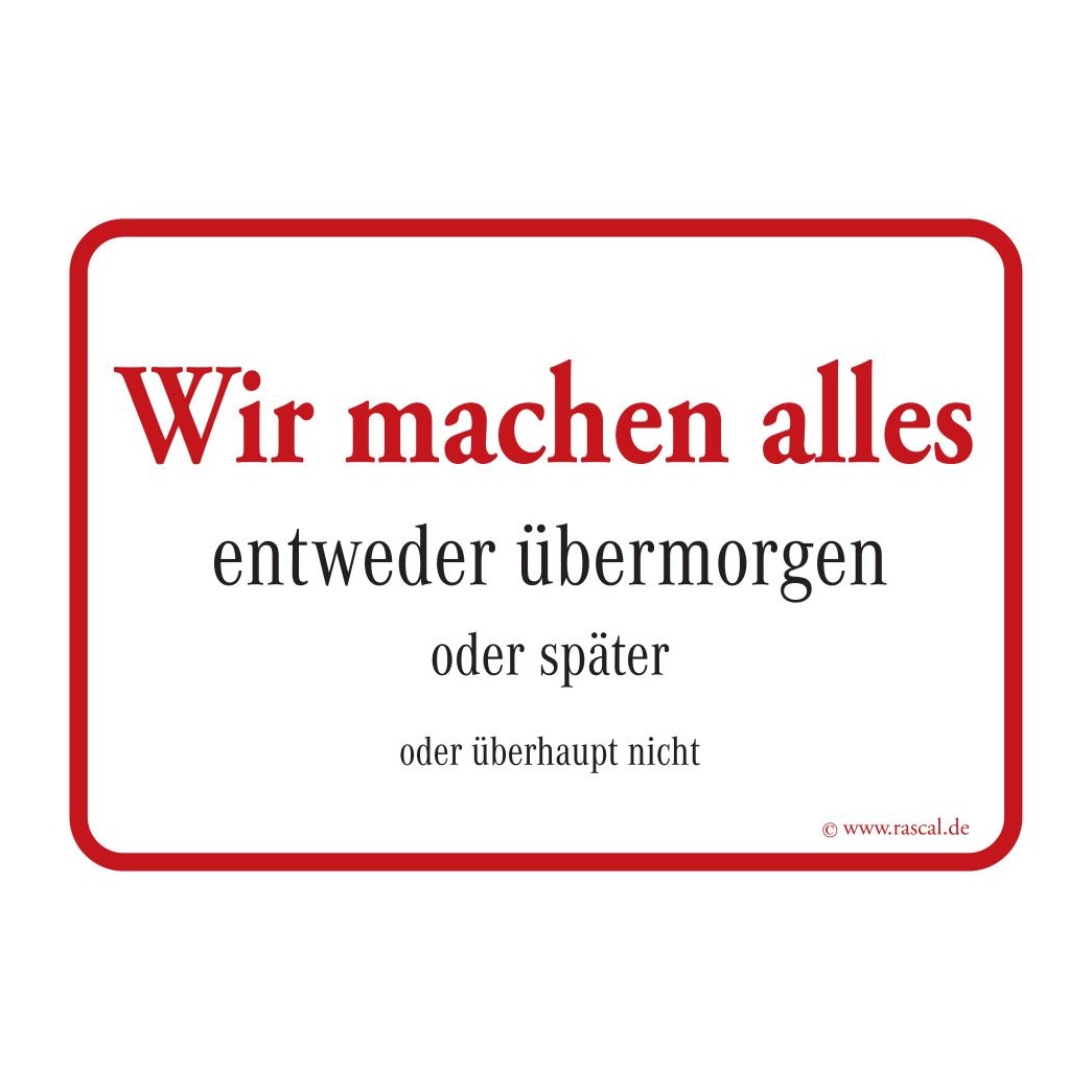 Aufkleber Wir machen alles - gratis