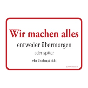 Aufkleber Wir machen alles - gratis