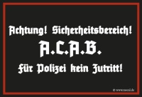 Aufkleber Achtung Sicherheitsbereich 