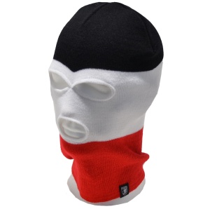 PG Wear Balaclava Sturmhaube 3-Loch schwarz weiß rot gestreift PG Wear Balaclava Sturmhaube 3-Loch schwarz weiß rot gestreift