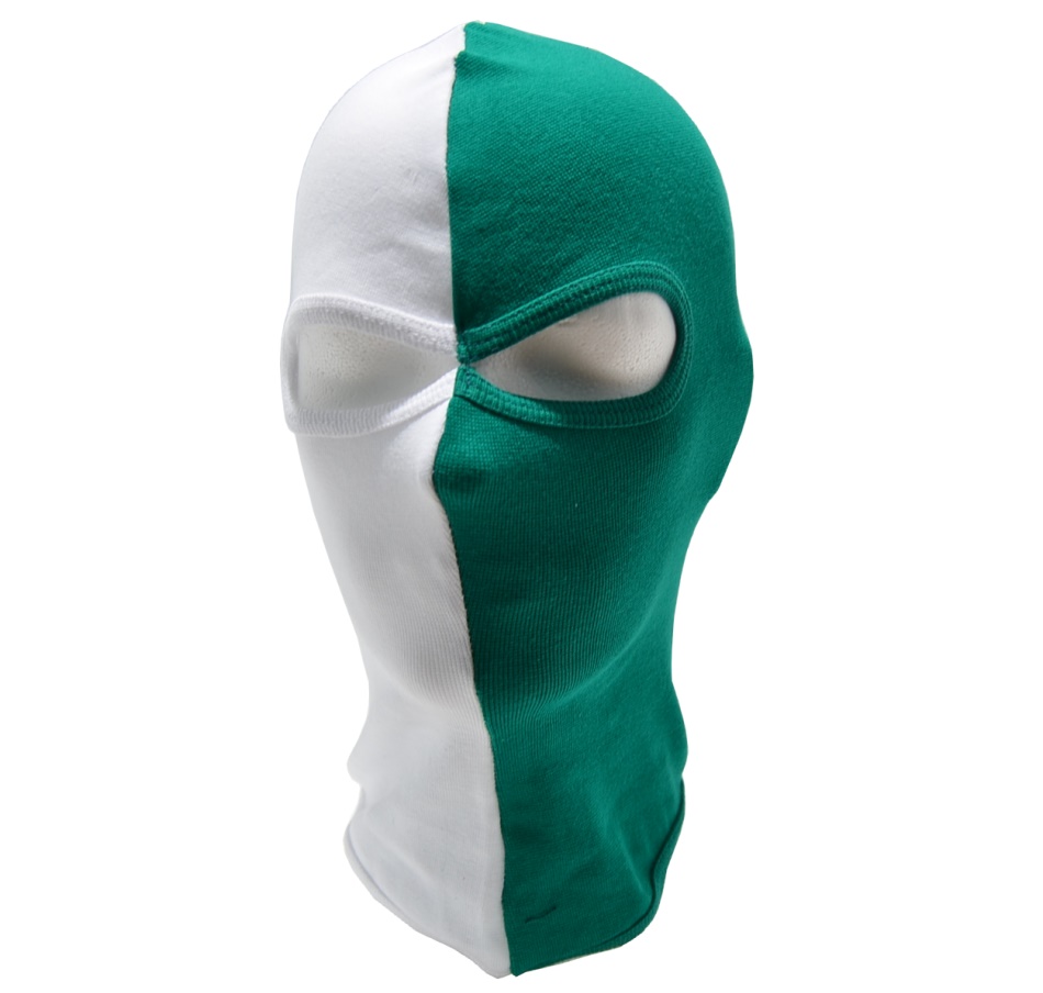 Balaclava Sturmhaube 2-Loch grün/weiß - 3. Halbzeit Sturmhauben - Rascal  Streetwear - Online-Shop - Details - SHWG2 3 Halbzeit