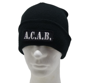 Strickmütze mit Klettpatch A.C.A.B.