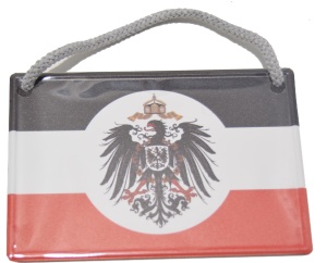 Kleines Aluminium Blechschild mit Kordel Deutsches Kaiserreich