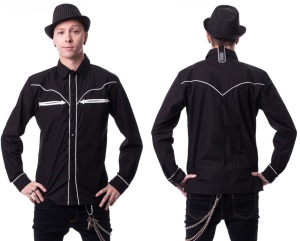 Herren Langarmhemd im Rockabilly Stil Samu Vixxsin