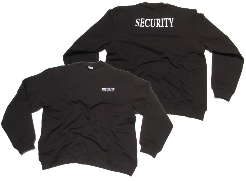 Security Sweatshirt vorn und hinten bedruckt