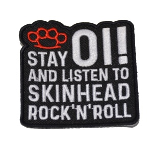 Aufnäher Oi ! Stay Oi and listen to Skinhead Rock N Roll