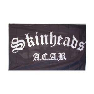 Fahne mit Aufdruck Skinhead A.C.A.B.